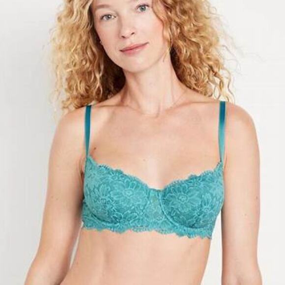 Old Navy Parisian Green Lace Underwire Balconette Bra - Picture 2 of 7